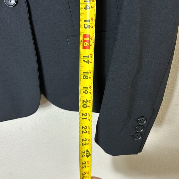 Banana Republic Classic Fit Size 2 Blazer Jacket Black Wool Blend One-Button - Picture 9 of 10
